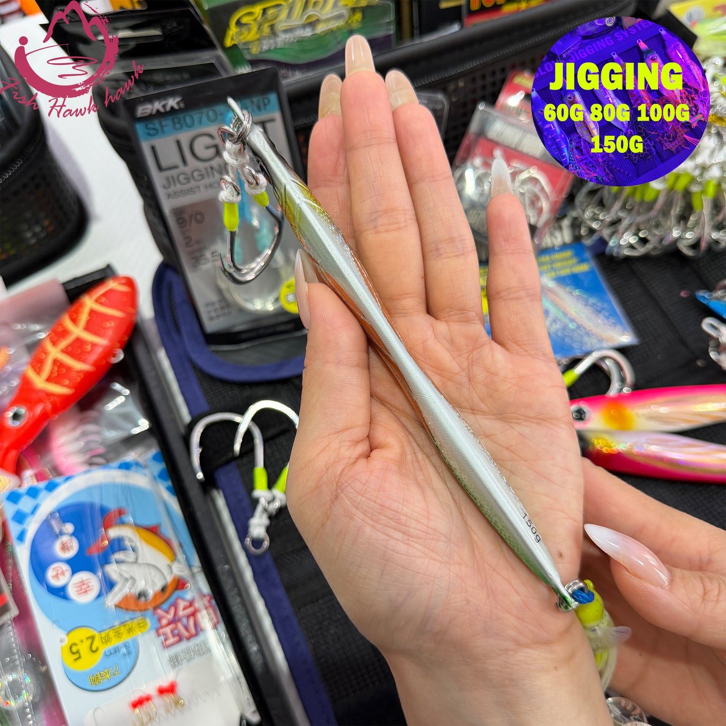 #26 Glow Slow Pitch Metal Jigging Jigs Lure 60g 80g 120g 150g