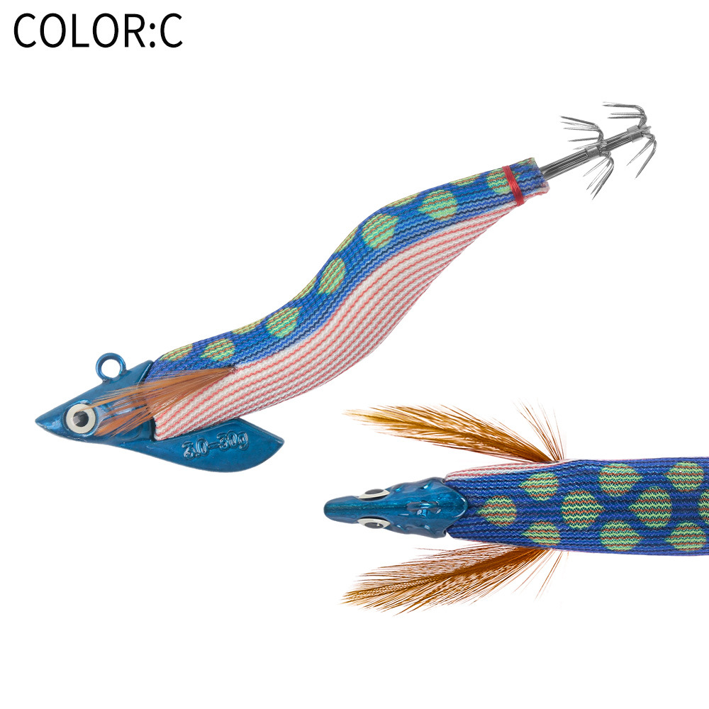 New Squid Hook #3.0/30g Rapid inkiSng Artificial Luminous Squid Jigging Bait Wood Shrimp Hooks for Saltwater Tackle Fishing Lure