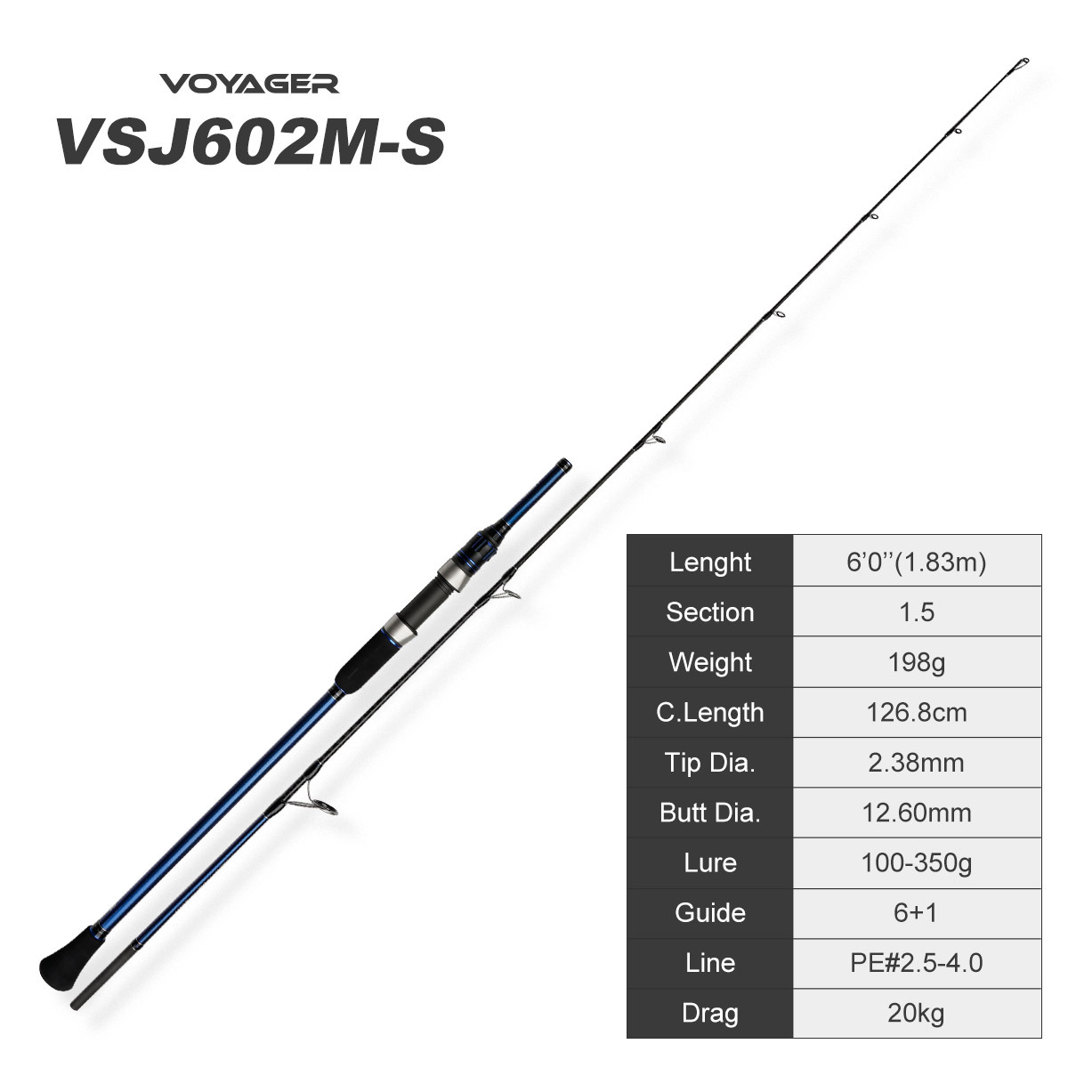 NOEBY Slow Pitch Jigging/Saltwater/Topwater/Big Game/GT /Tuna Rod VSJ602/VSJ652