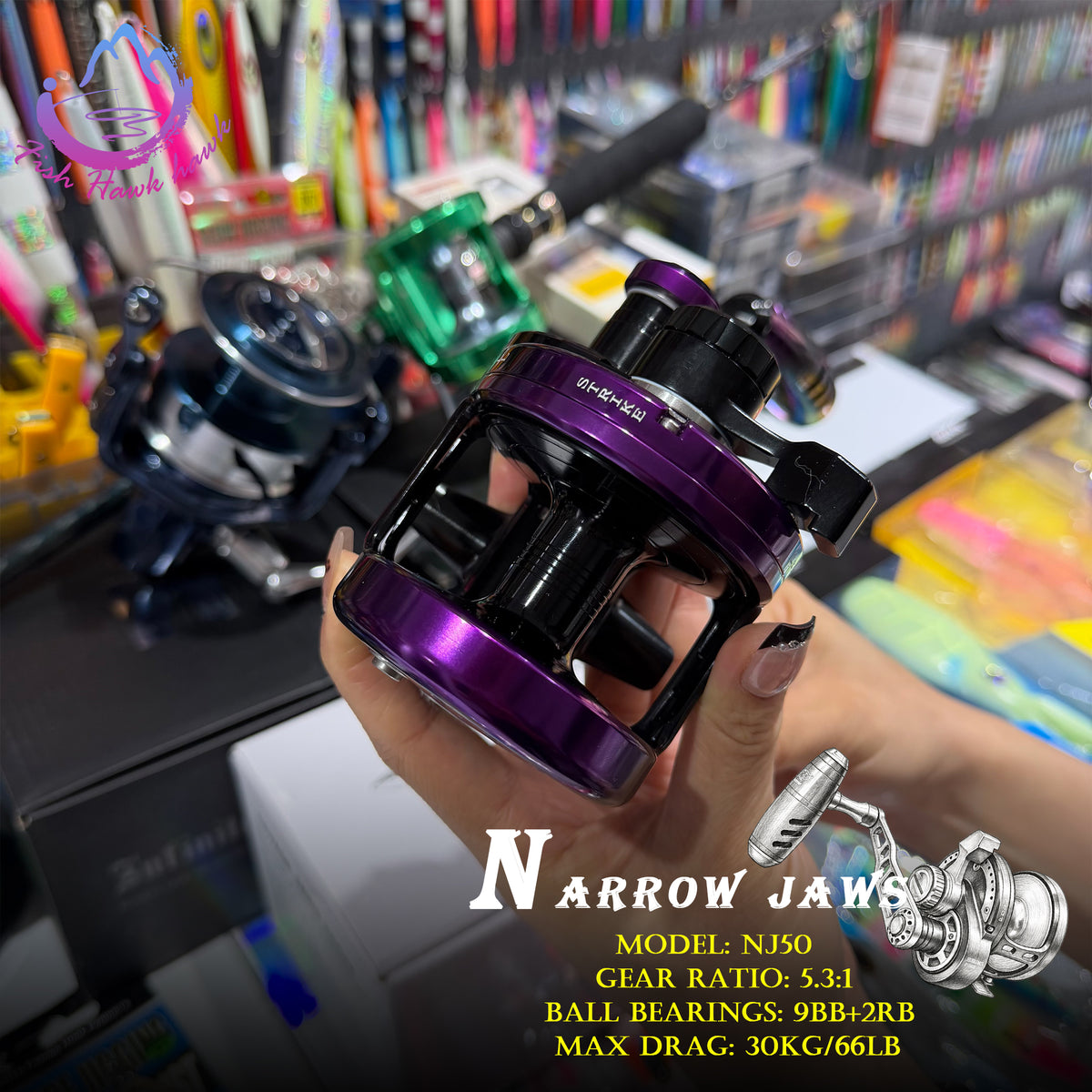Slow Pitch Jigging Fishing Reel 50N