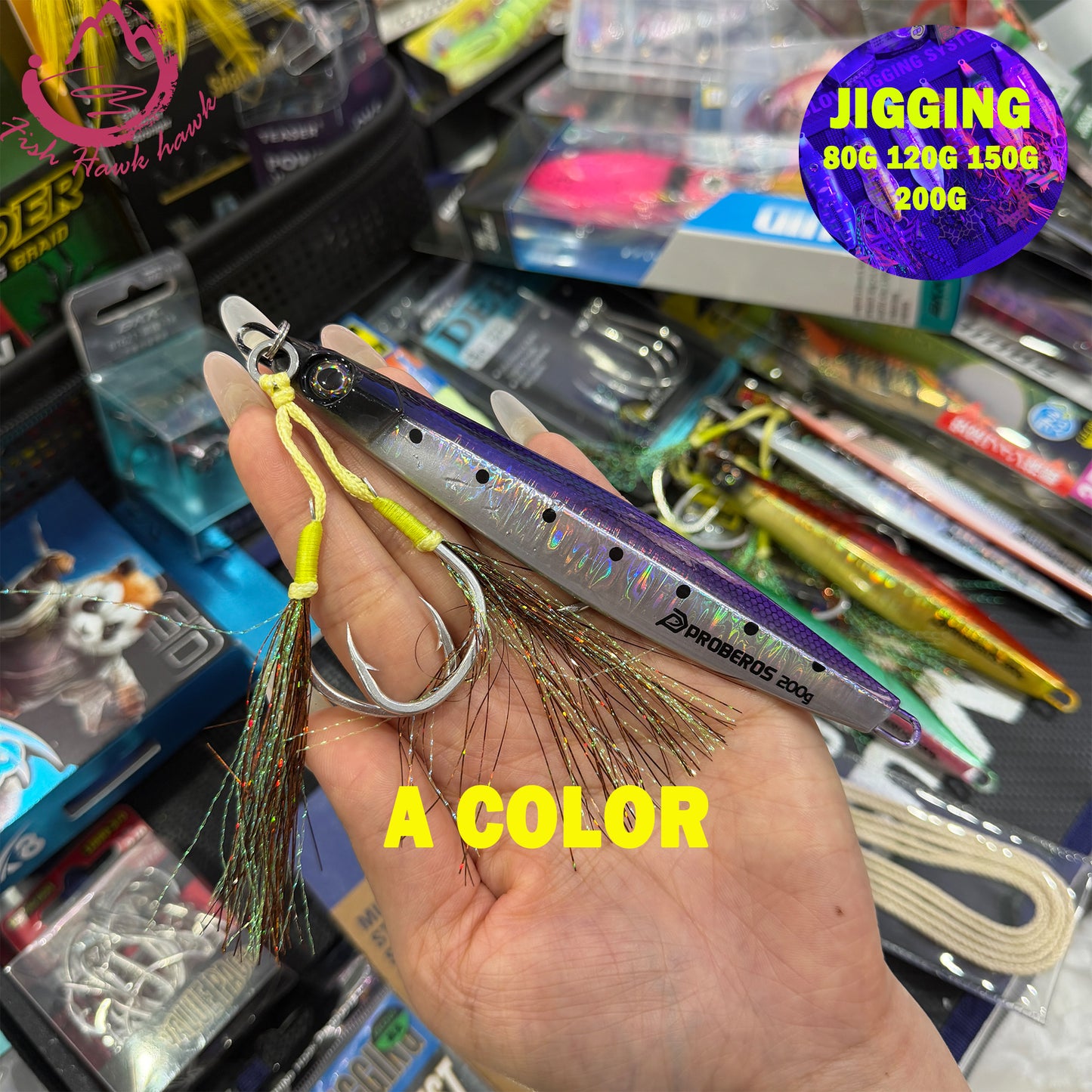 #1 Glow Slow Pitch Metal Jigging Jigs Lure 80g 120g 150g 200g