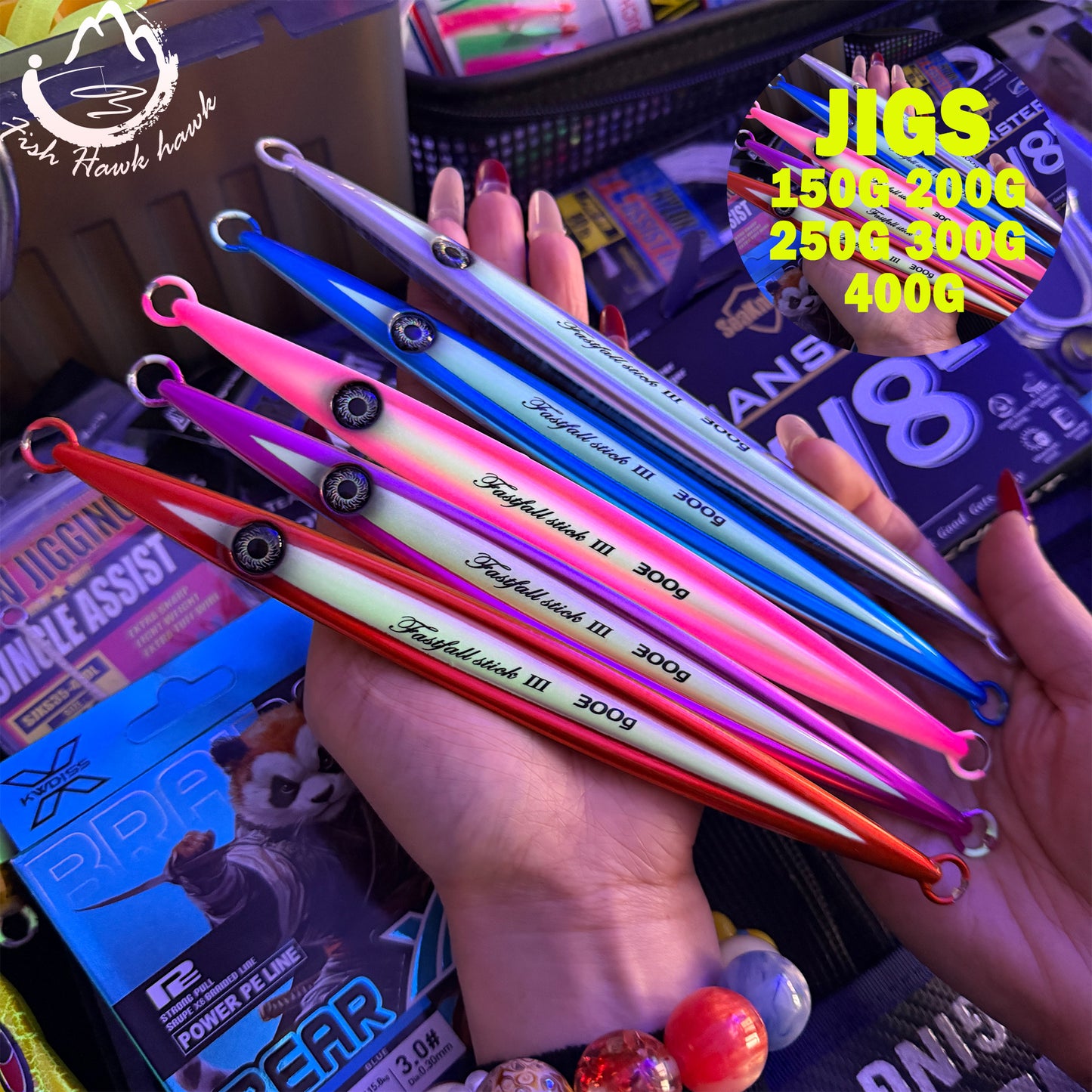 150g 200g 250g 300g 400g Metal Jigging Lure Slow Pitch Jigs Multi Sizes with Multiple Colors – Deep Sea Saltwater Jigs for Tuna & Yellowtail jigs lure