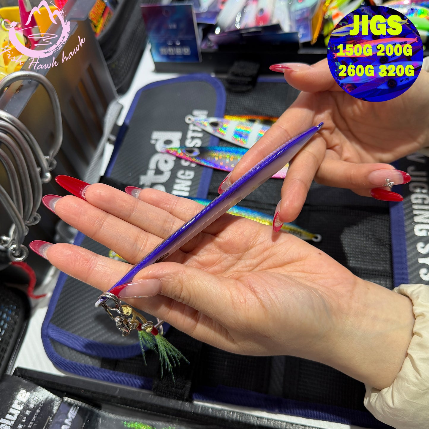 Slow Pitch Jigging Metal Jigs Lure 150g 200g 260g 320g Saltwater Offshore Jigs with 6 Colors for Tuna & Snapper jigs lure