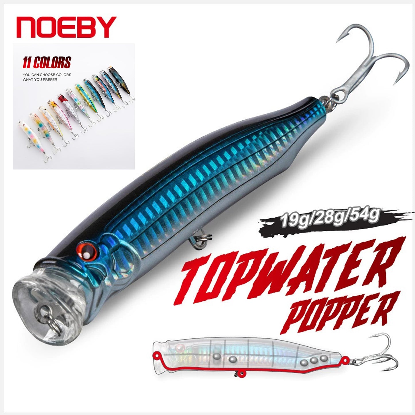 NOEBY Saltwater Pencil Bait/Stickbait/Minnow/Topwater/Popper Lure 100mm/19g