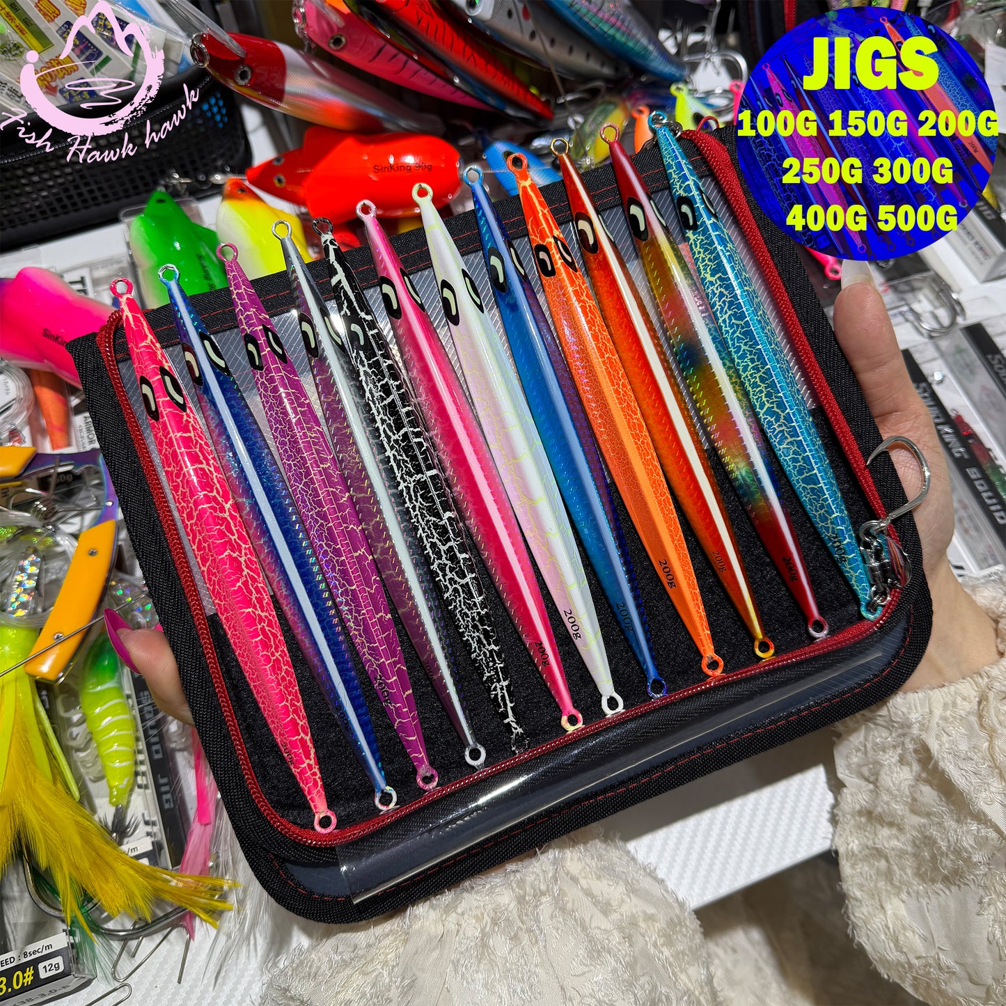 New Premium Slow Pitch Jigging Metal Fishing Lure 100g 150g 200g 250g 300g 400g 500g Flat Fall Deep Sea Saltwater Assist Hooks jigs