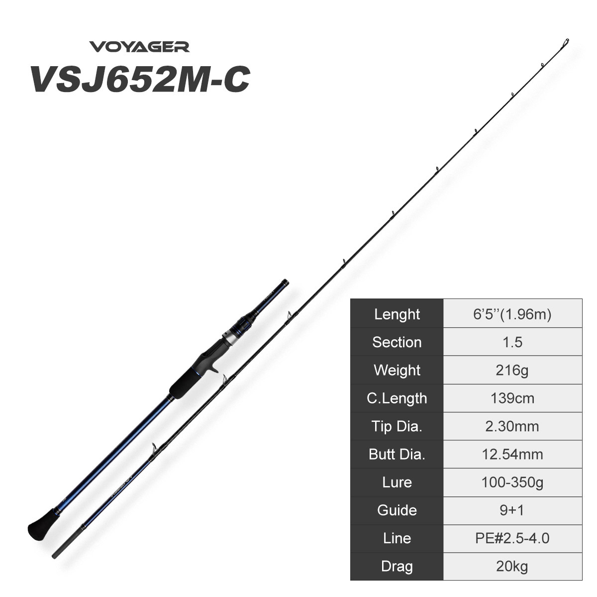 NOEBY Slow Pitch Jigging/Saltwater/Topwater/Big Game/GT /Tuna Rod VSJ602/VSJ652