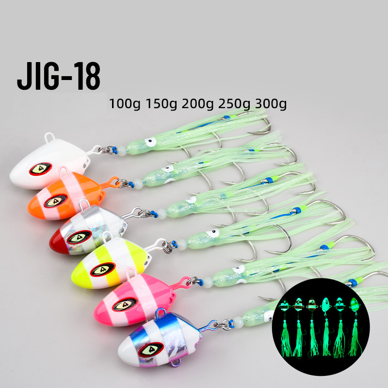 #68 Glow Slow Pitch Metal Jigging Jigs Lure 100g 150g 200g 250g 300g