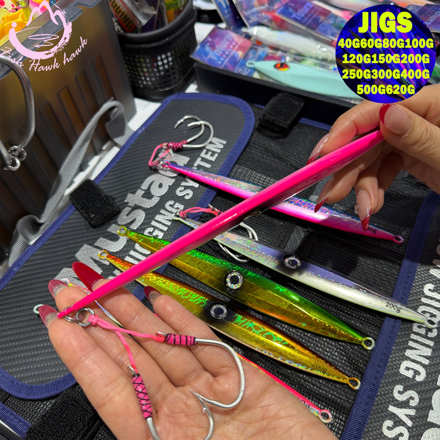 Slow Pitch Jigging Metal Jigs Saltwater Lure 40g-620g, 7 Colors-Offshore Jigs for Tuna, Snapper & Grouper jigs lure