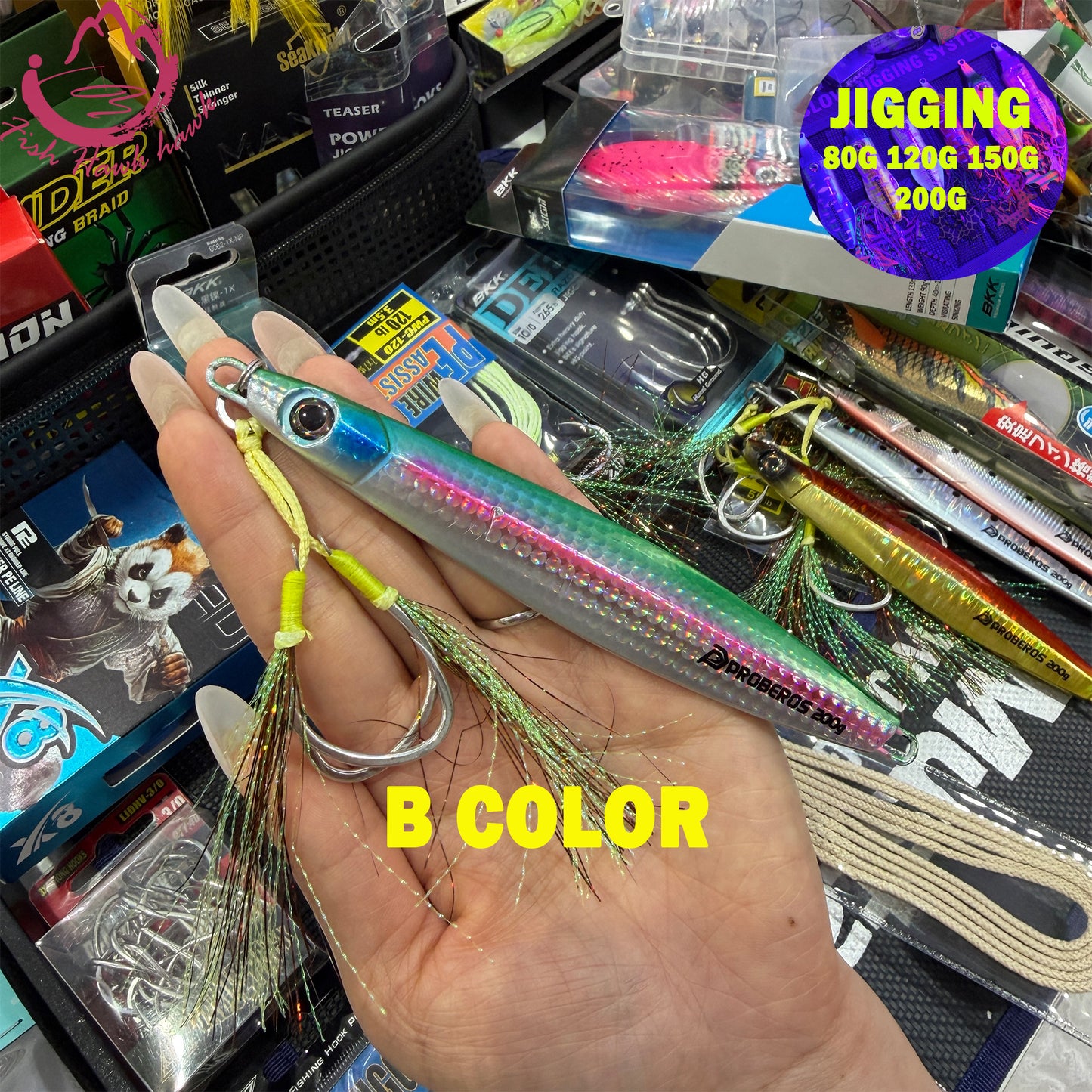 #1 Glow Slow Pitch Metal Jigging Jigs Lure 80g 120g 150g 200g