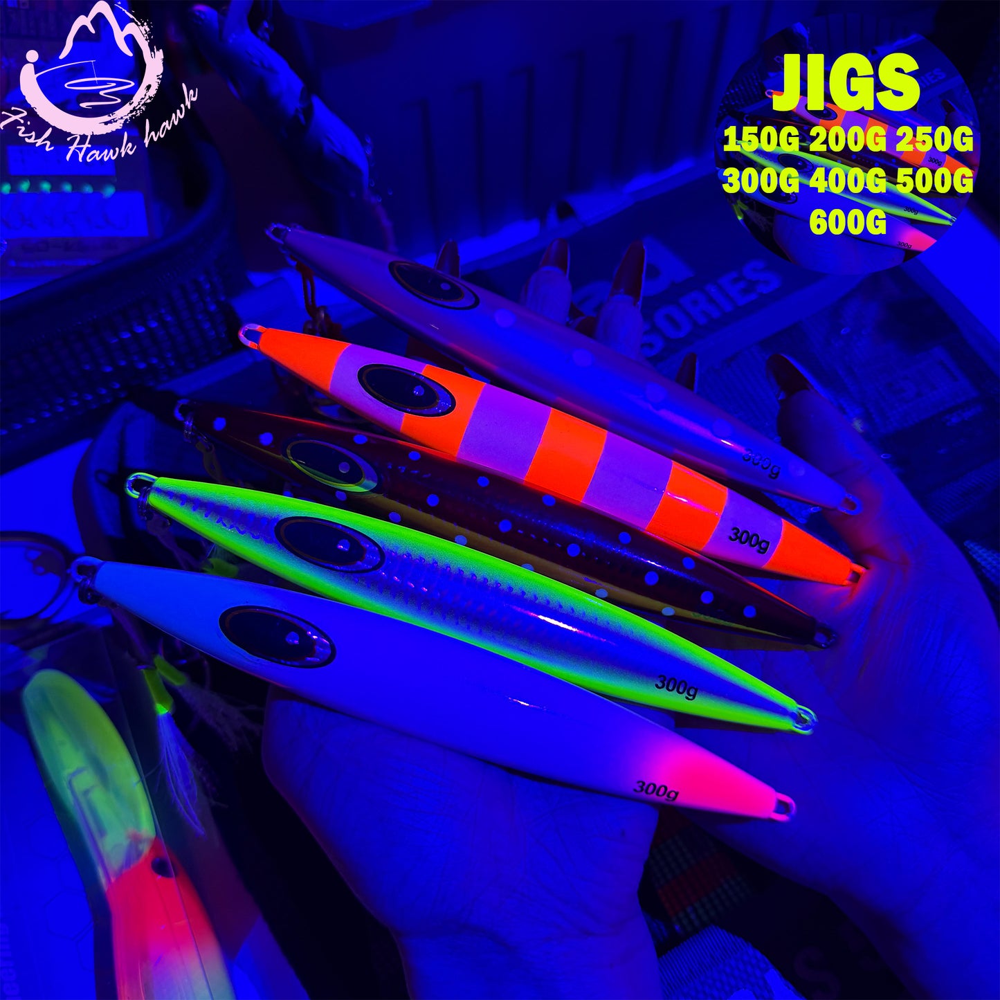 150g 200g 250g 300g 400g 500g 600g Slow Pitch Jigging Fishing Lure Metal Jigs High Action Jigging Lure for Saltwater, Snapper, Grouper, Tuna & Yellowtail jigs lure