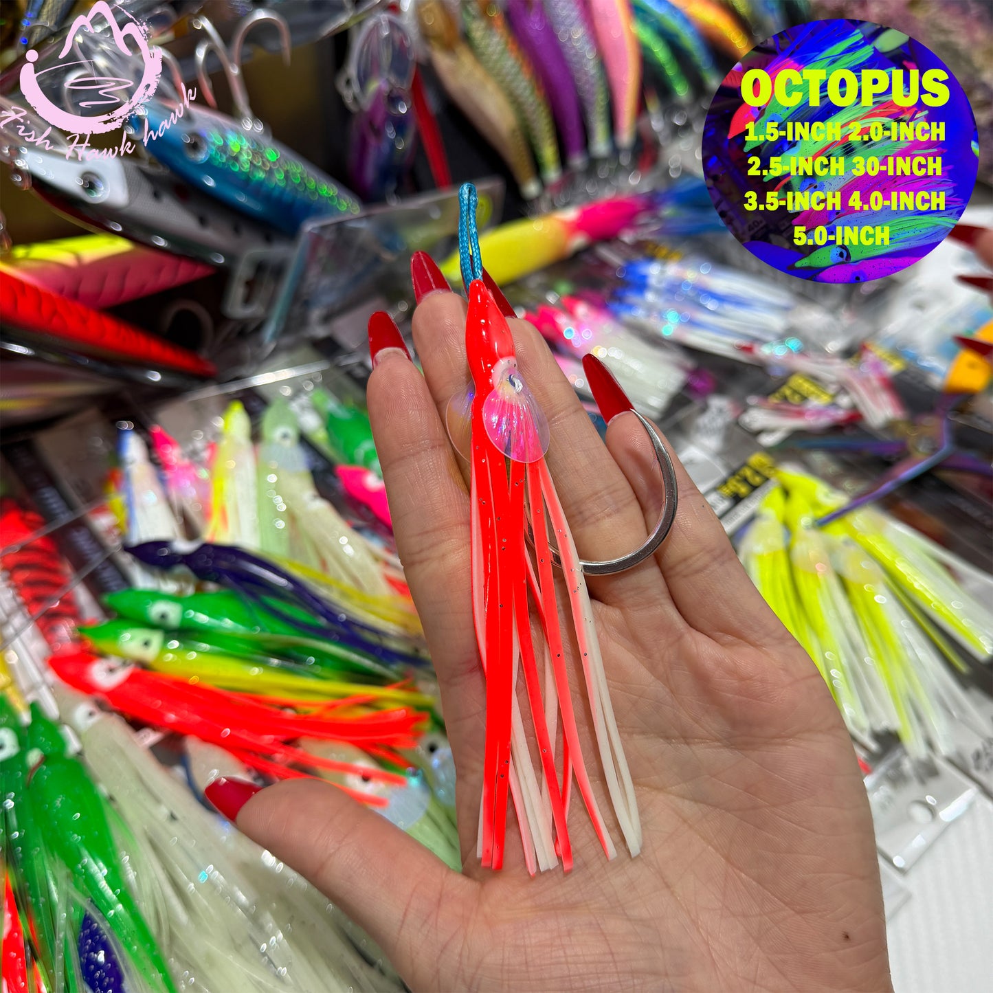 New Luminous Soft Octopus Lure UV Glow Squid Skirt Bait Glow in the Dark Octopus Soft Jig for Saltwater Tuna Mahi Snapper soft bait