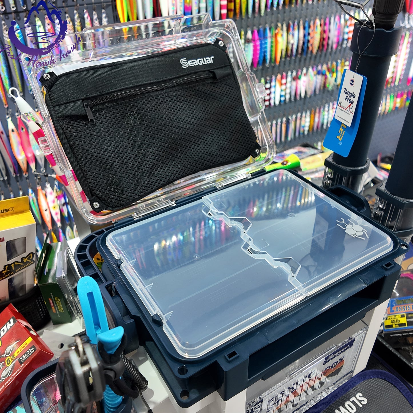 New arge Capacity Fishing Tackle Box, Waterproof Hard Shell Lure Organizer, Storage Case for Baits Hooks Tools for Anglers jig bag