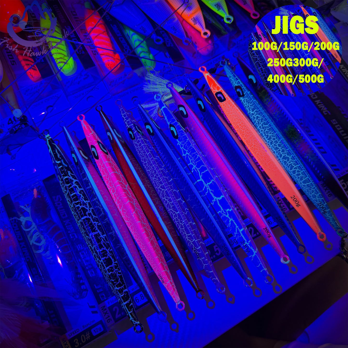 New Premium Slow Pitch Jigging Metal Fishing Lure 100g 150g 200g 250g 300g 400g 500g Flat Fall Deep Sea Saltwater Assist Hooks jigs