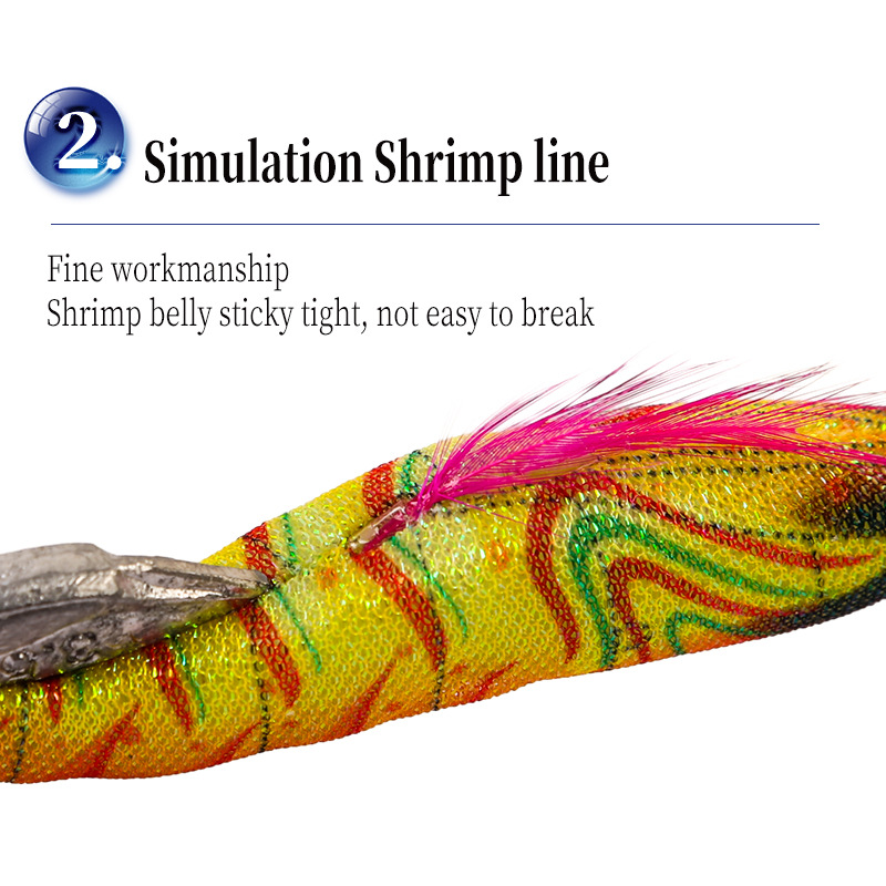 New Squid Hook #3.5/23g Rapid inkiSng Artificial Luminous Squid Jigging Bait Wood Shrimp Hooks for Saltwater Tackle Fishing Lure