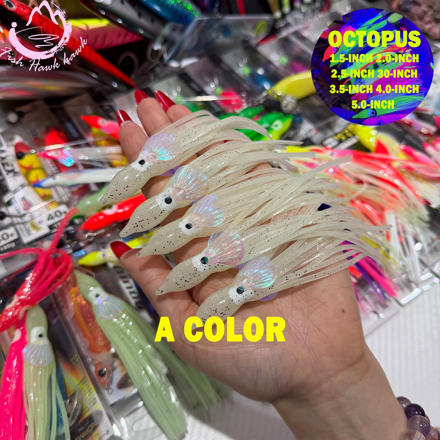 New Luminous Soft Octopus Lure UV Glow Squid Skirt Bait Glow in the Dark Octopus Soft Jig for Saltwater Tuna Mahi Snapper soft bait