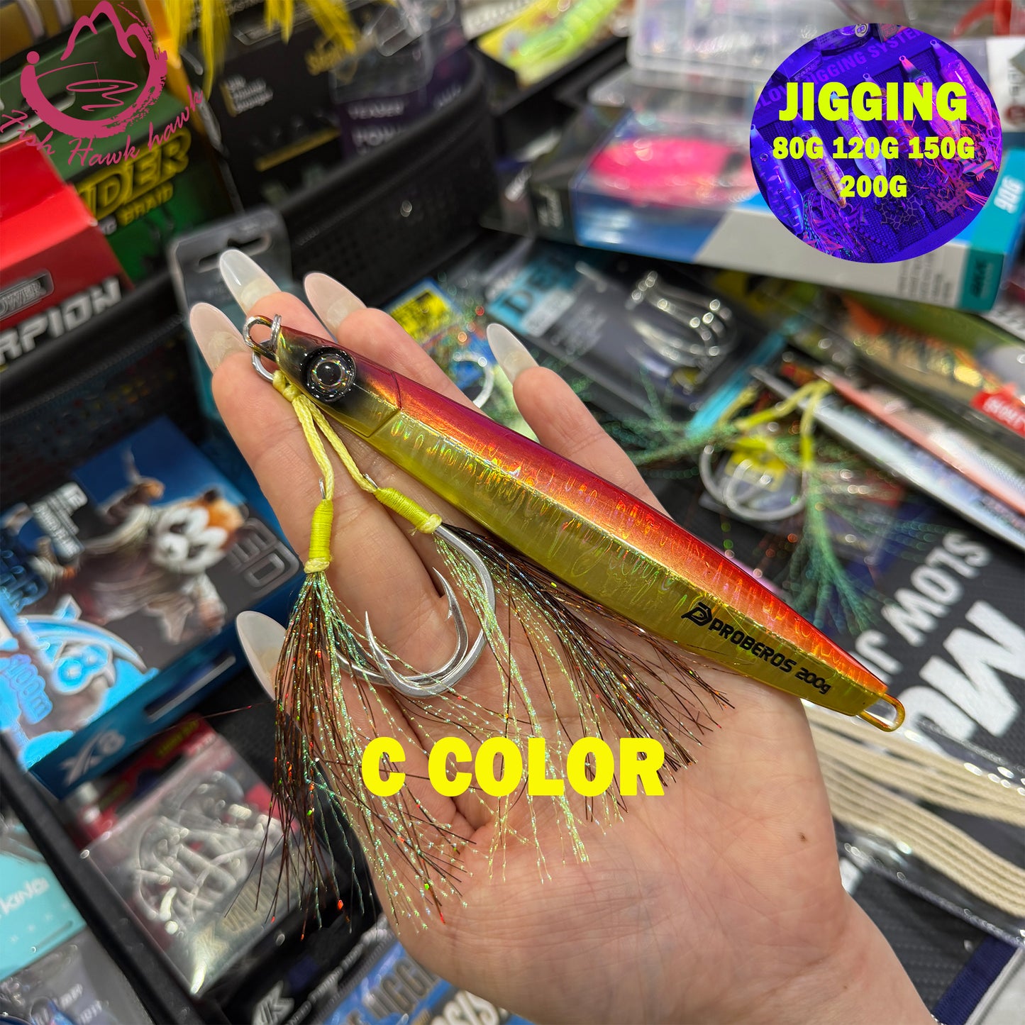#1 Glow Slow Pitch Metal Jigging Jigs Lure 80g 120g 150g 200g
