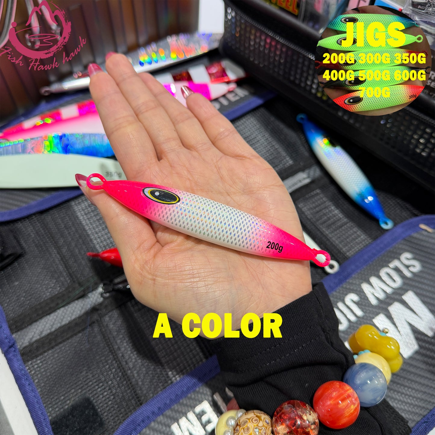 Slow Pitch Jigging Metal Jigs Saltwater Lure 200g 300g 350g 400g 500g 600g 6 Colors – Deep Sea Offshore Jigs for Tuna, Snapper & Grouper jigs lure