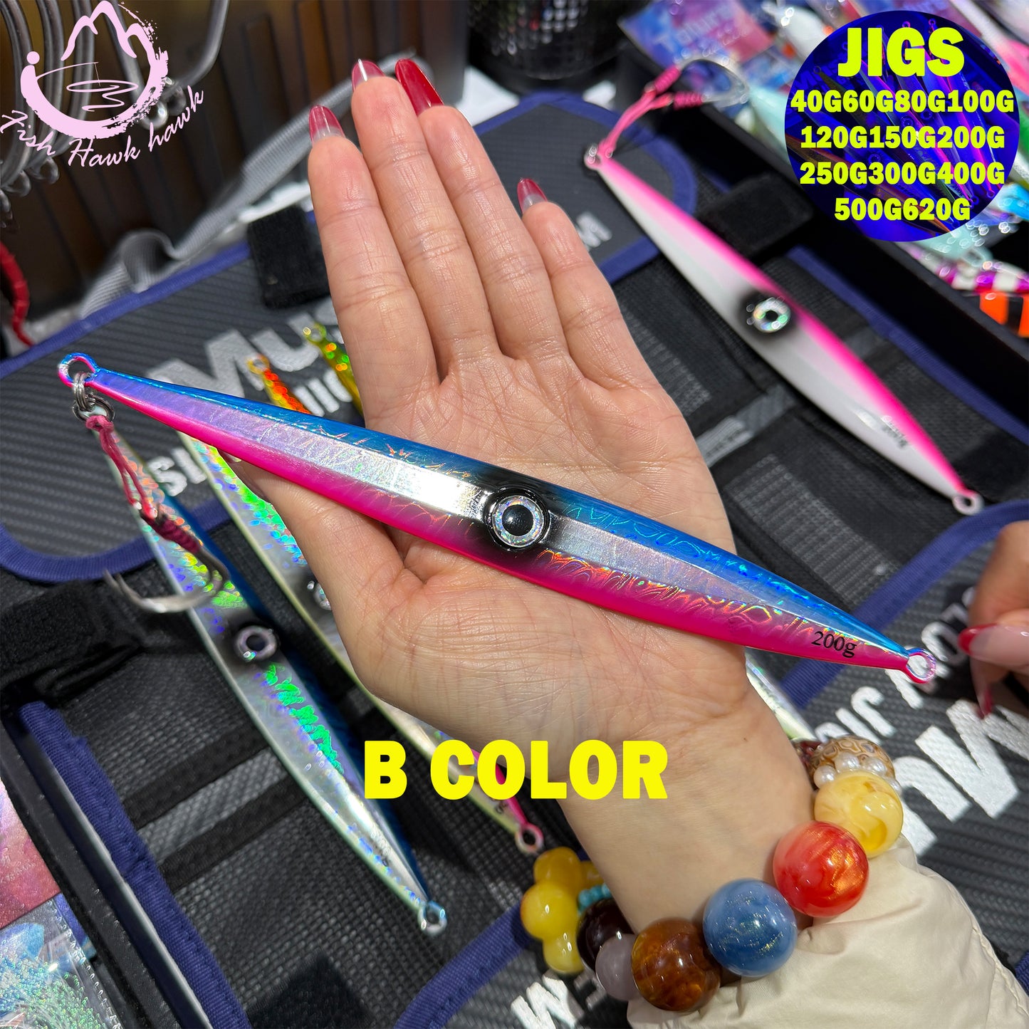 Slow Pitch Jigging Metal Jigs Saltwater Lure 40g-620g, 7 Colors-Offshore Jigs for Tuna, Snapper & Grouper jigs lure