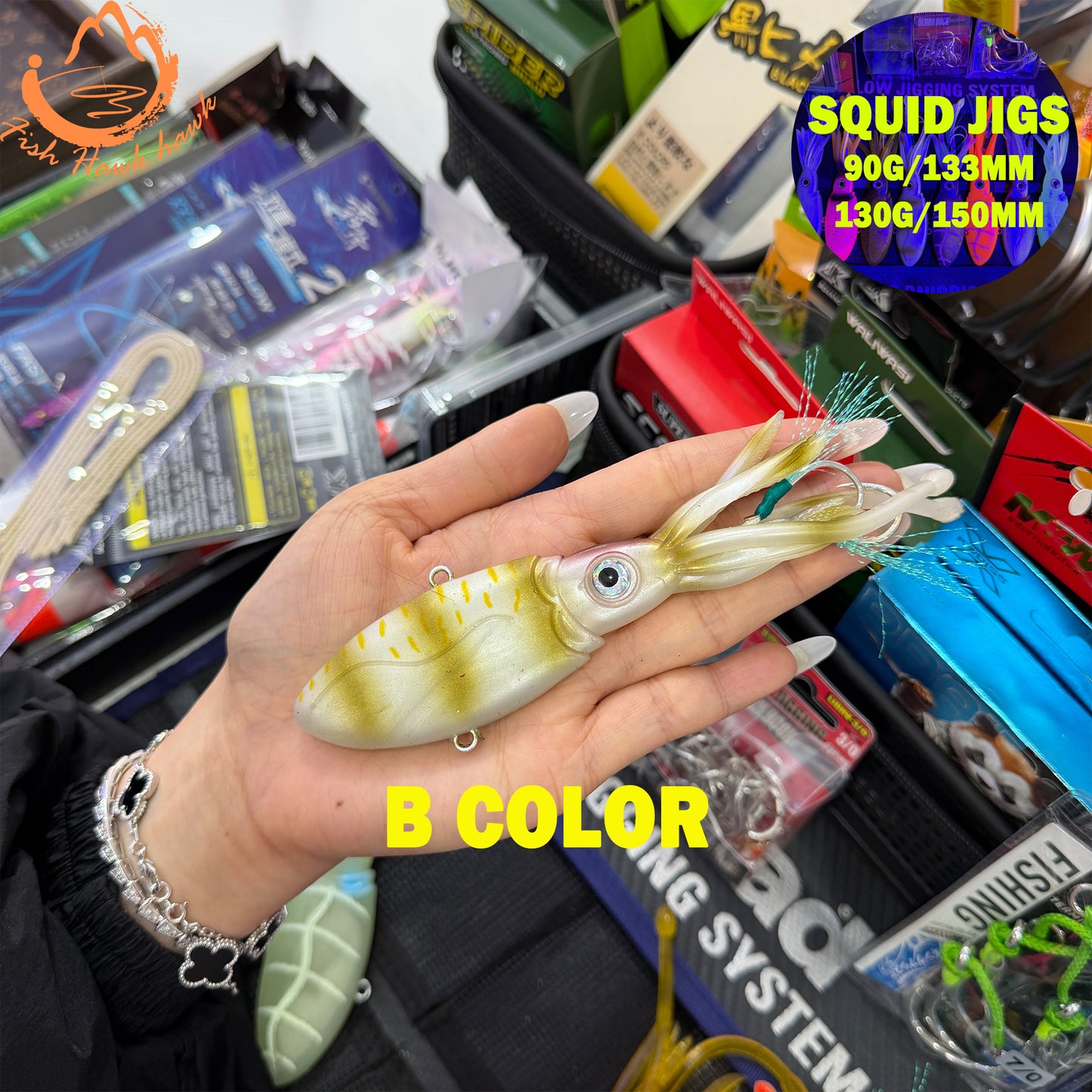 Glow Weighted Metal ABS Soft Squid Jig Octopus Lure 40g 50g 90g 130g 170g 200g 250g Saltwater Jigging Fishing Bait 3D Eyes UV Night Offshore Tuna jigs lure