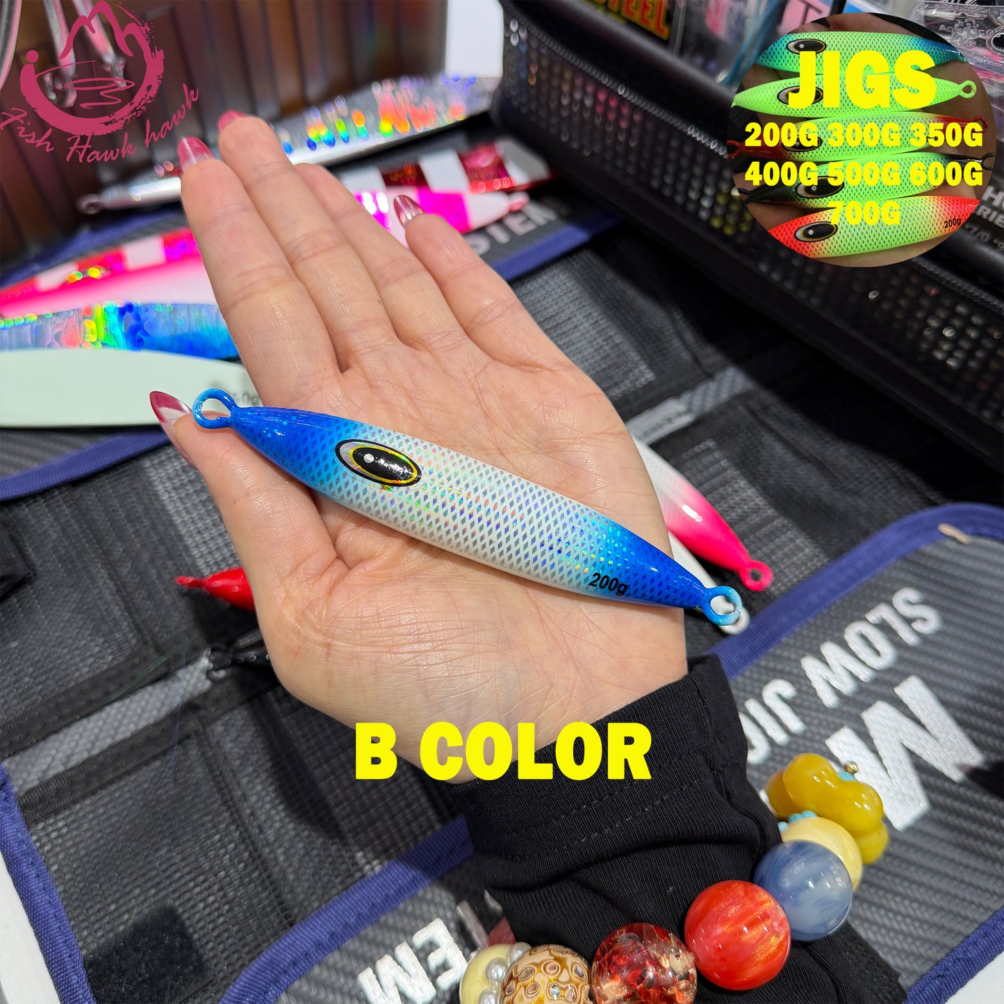 Slow Pitch Jigging Metal Jigs Saltwater Lure 200g 300g 350g 400g 500g 600g 6 Colors – Deep Sea Offshore Jigs for Tuna, Snapper & Grouper jigs lure