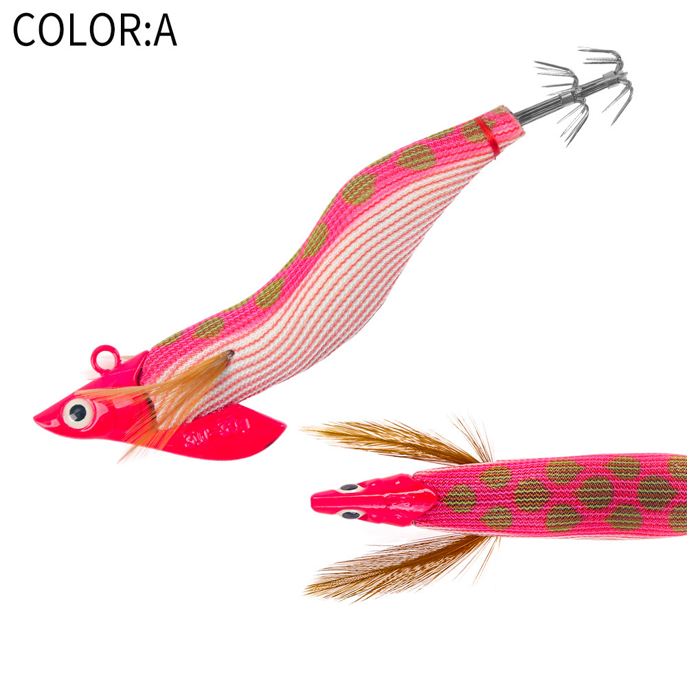 New Squid Hook #3.0/30g Rapid inkiSng Artificial Luminous Squid Jigging Bait Wood Shrimp Hooks for Saltwater Tackle Fishing Lure