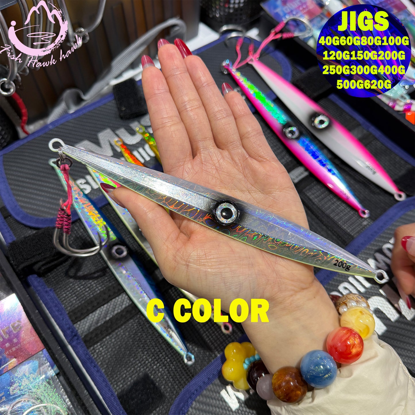 Slow Pitch Jigging Metal Jigs Saltwater Lure 40g-620g, 7 Colors-Offshore Jigs for Tuna, Snapper & Grouper jigs lure