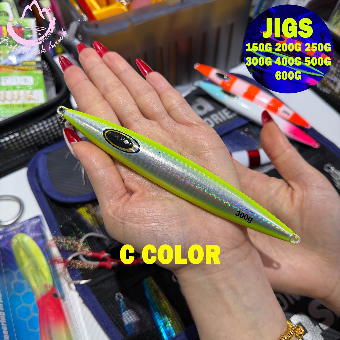 150g 200g 250g 300g 400g 500g 600g Slow Pitch Jigging Fishing Lure Metal Jigs High Action Jigging Lure for Saltwater, Snapper, Grouper, Tuna & Yellowtail jigs lure