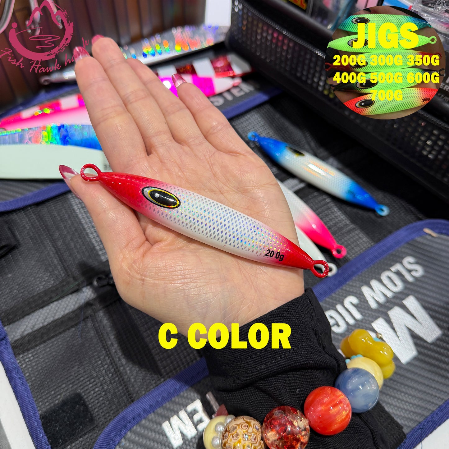 Slow Pitch Jigging Metal Jigs Saltwater Lure 200g 300g 350g 400g 500g 600g 6 Colors – Deep Sea Offshore Jigs for Tuna, Snapper & Grouper jigs lure