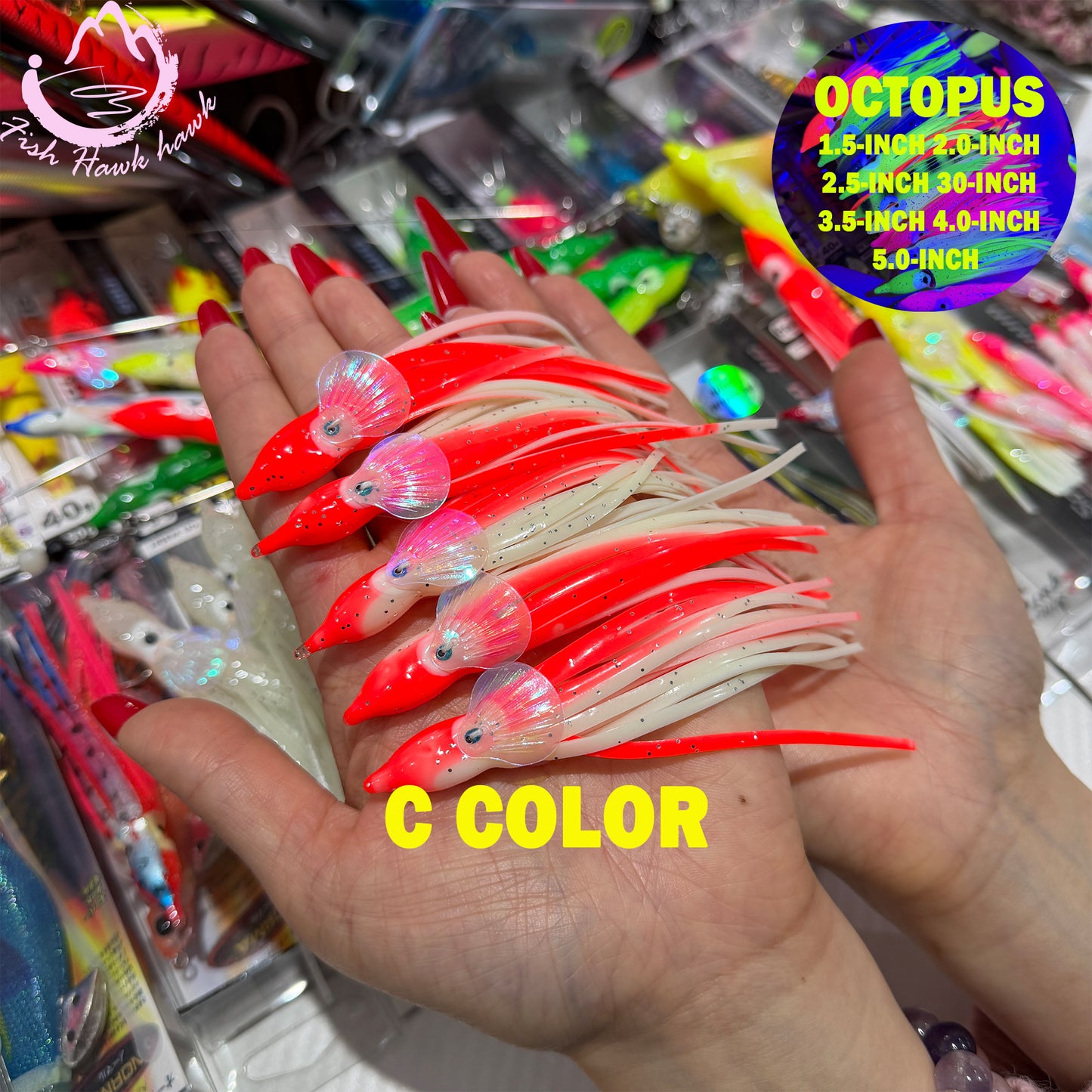 New Luminous Soft Octopus Lure UV Glow Squid Skirt Bait Glow in the Dark Octopus Soft Jig for Saltwater Tuna Mahi Snapper soft bait