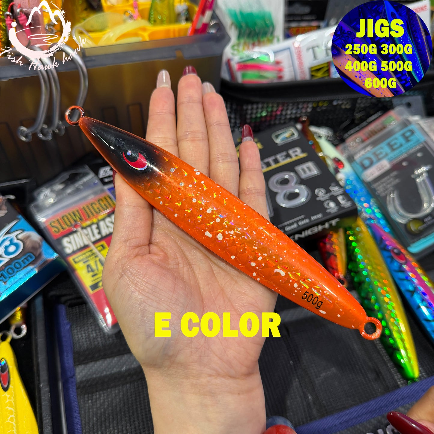 250g 300g 400g 500g 600g Slow Pitch Jigging Metal Jigs Saltwater Lure Multi Size Multi Color – Offshore Jigging Lures for Tuna, Snapper & Grouper jigs lure