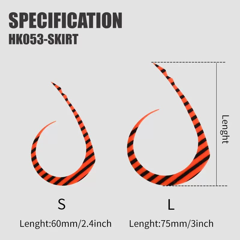 Assist Fishing Hooks 
Silicone Skirt DIY Tying for Enetsu / Kabura / Tera-Ba Hooks, Fishing Attractor Silicone Bait Streamer