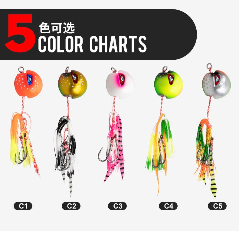 海 #179 Slow Pitch Jigs bait  -head skirt lure 60g.80g.100g.120g.150g.200g