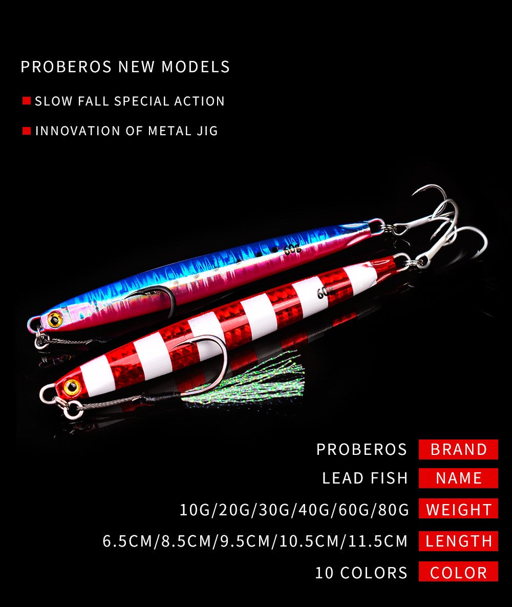 松#191 Slow Pitch Jigs Bait 10g 20g 30g 40g 60g 80g