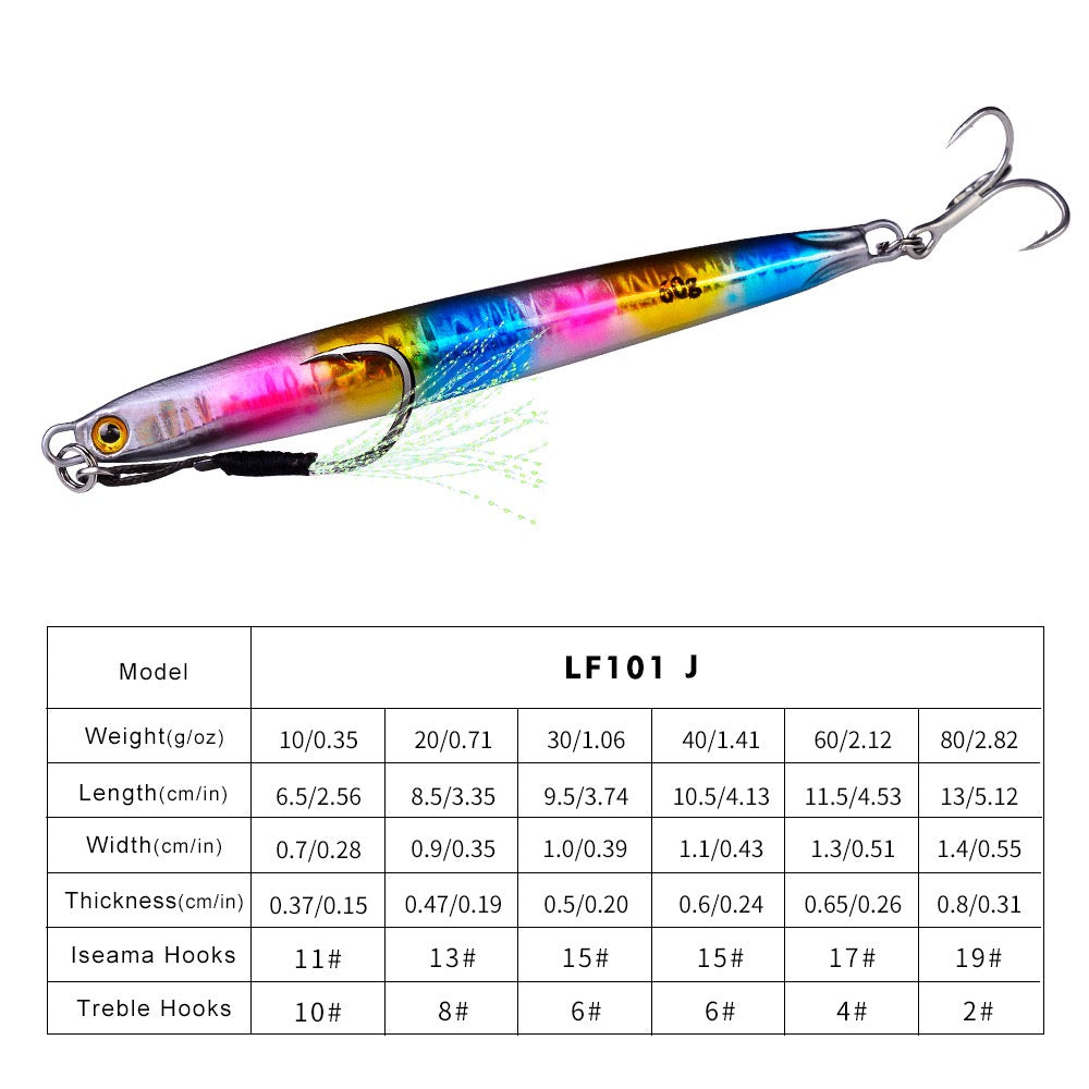 松#191 Slow Pitch Jigs Bait 10g 20g 30g 40g 60g 80g