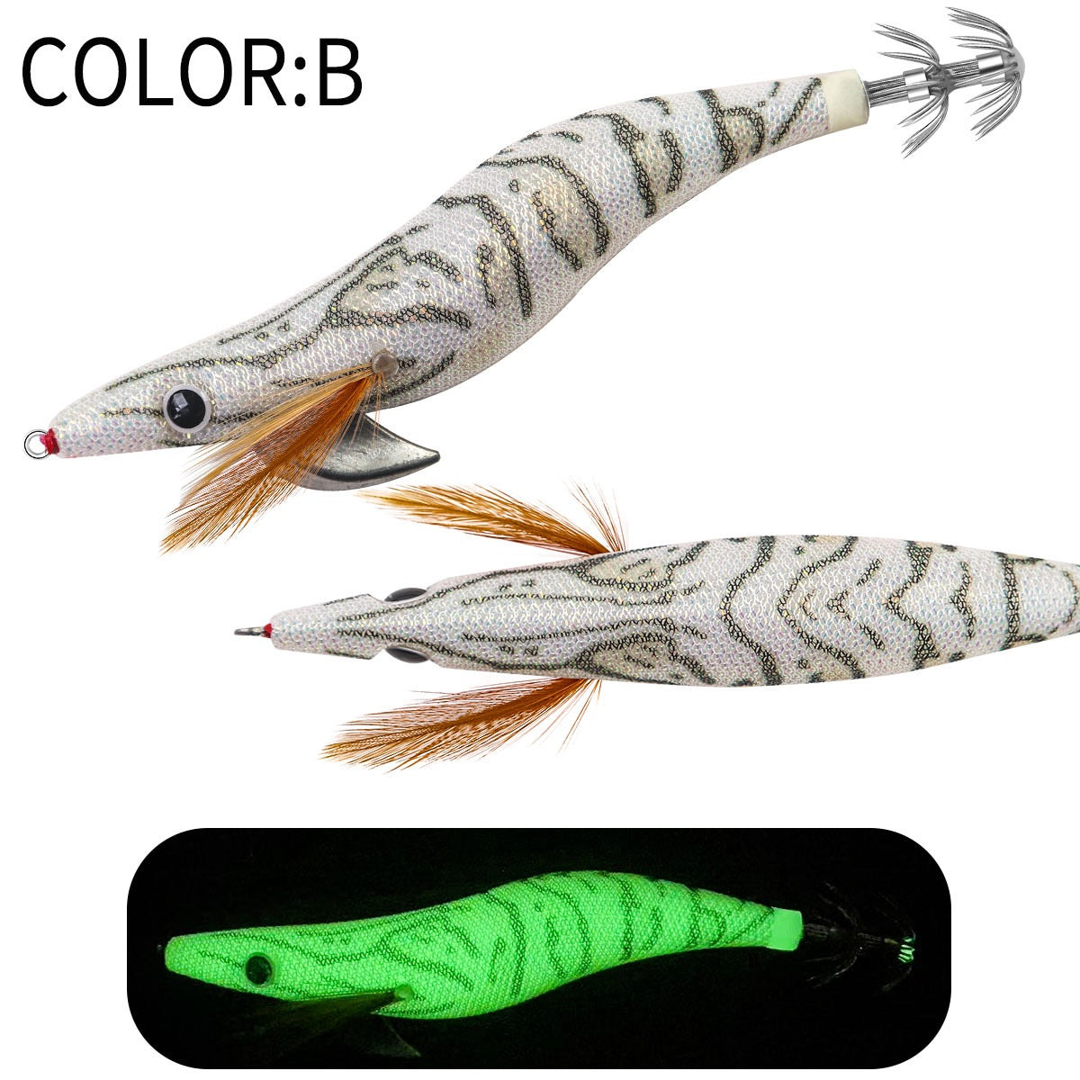 Jigs Fishing Tackle Store
New #2.5 #3.0 #3.5 Rapid Sinking Artificial Luminous Squid Jigging Bait Wood Shrimp Hooks for Saltwater Tackle Fishing Lure