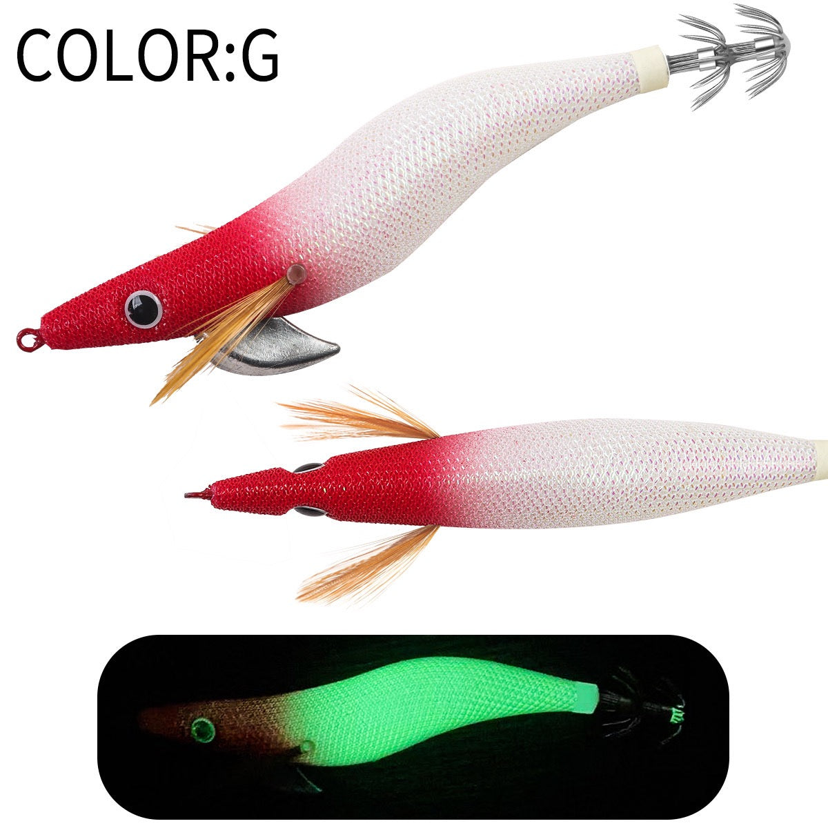 Jigs Fishing Tackle Store
New #2.5 #3.0 #3.5 Rapid Sinking Artificial Luminous Squid Jigging Bait Wood Shrimp Hooks for Saltwater Tackle Fishing Lure