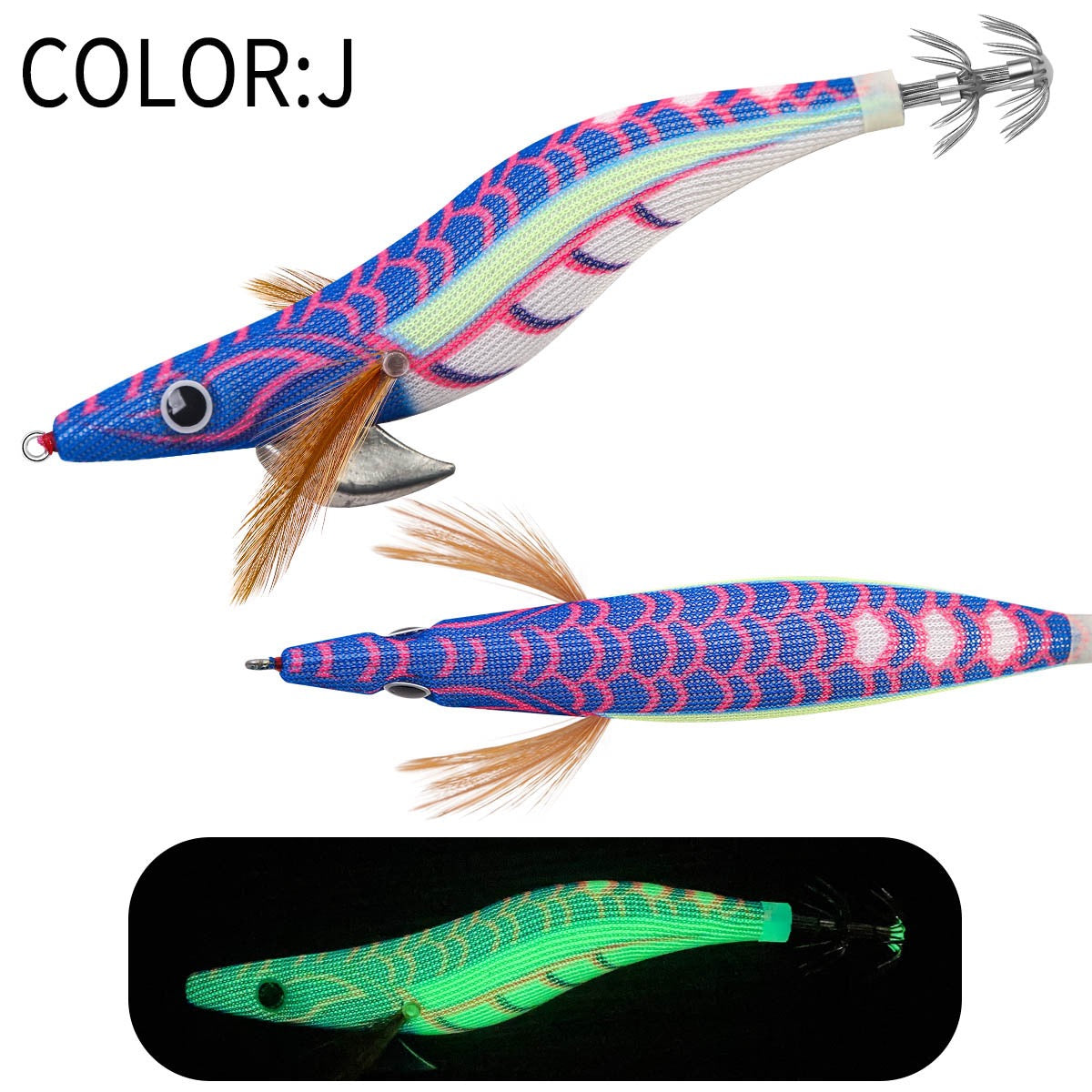 Jigs Fishing Tackle Store
New #2.5 #3.0 #3.5 Rapid Sinking Artificial Luminous Squid Jigging Bait Wood Shrimp Hooks for Saltwater Tackle Fishing Lure