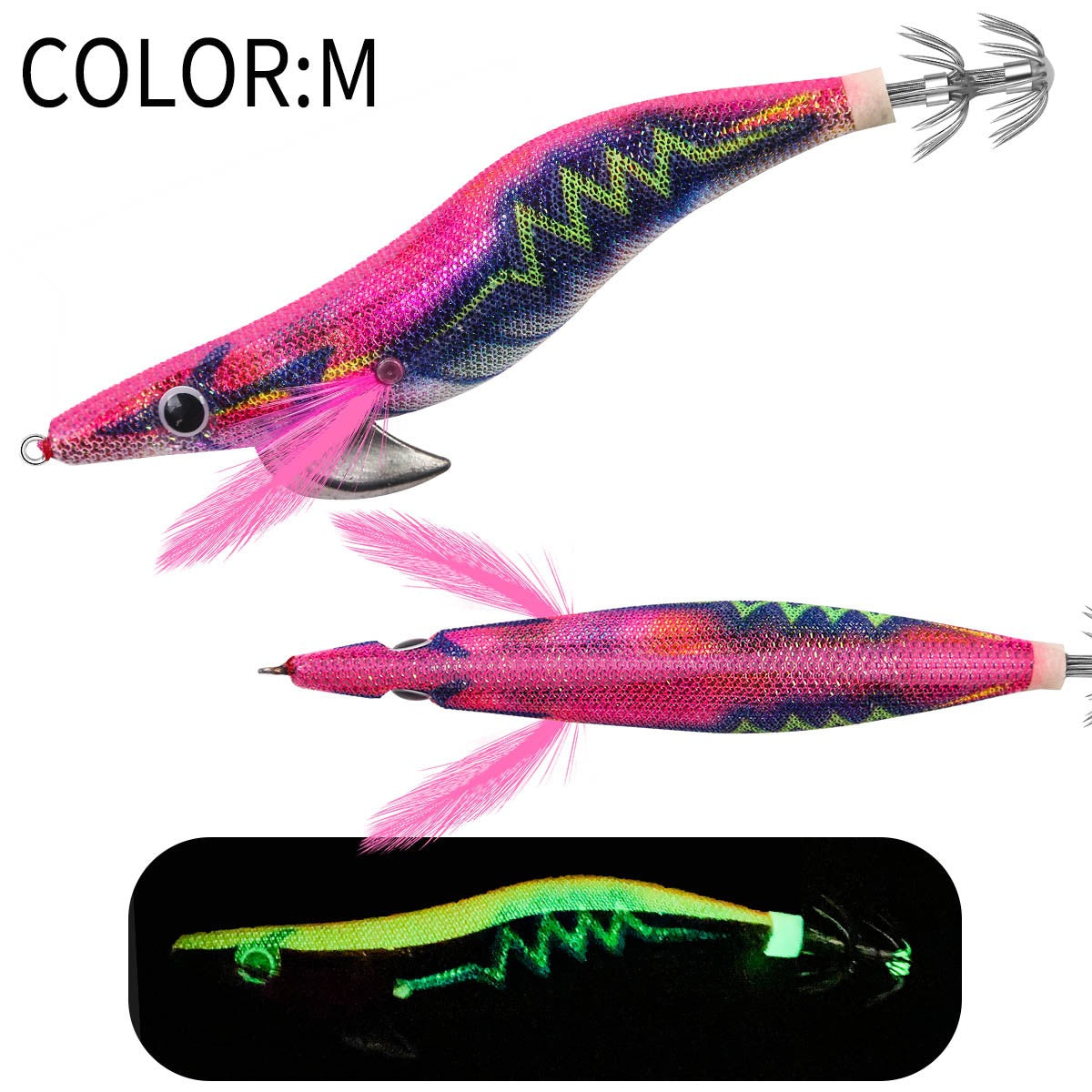 Jigs Fishing Tackle Store
New #2.5 #3.0 #3.5 Rapid Sinking Artificial Luminous Squid Jigging Bait Wood Shrimp Hooks for Saltwater Tackle Fishing Lure