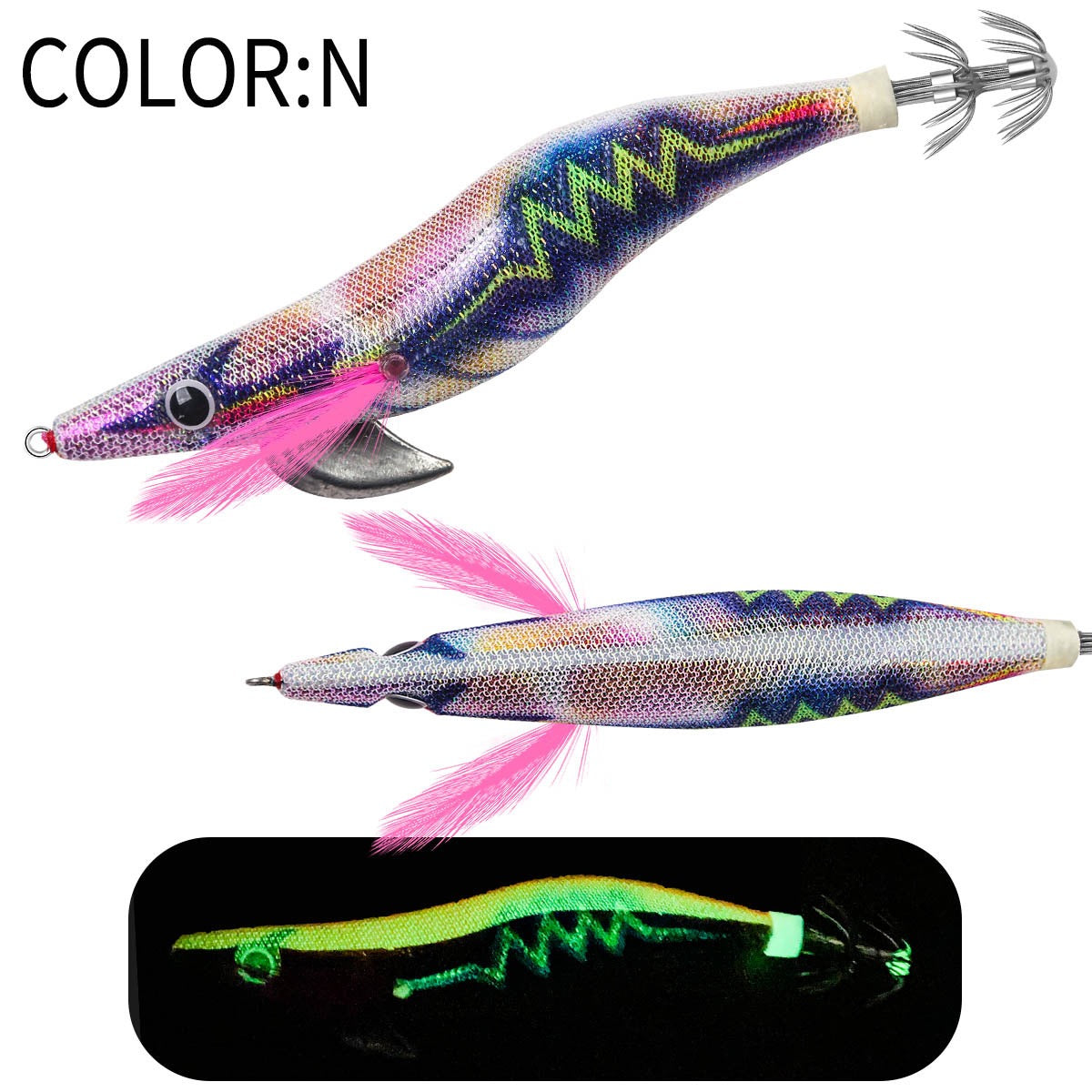 Jigs Fishing Tackle Store
New #2.5 #3.0 #3.5 Rapid Sinking Artificial Luminous Squid Jigging Bait Wood Shrimp Hooks for Saltwater Tackle Fishing Lure