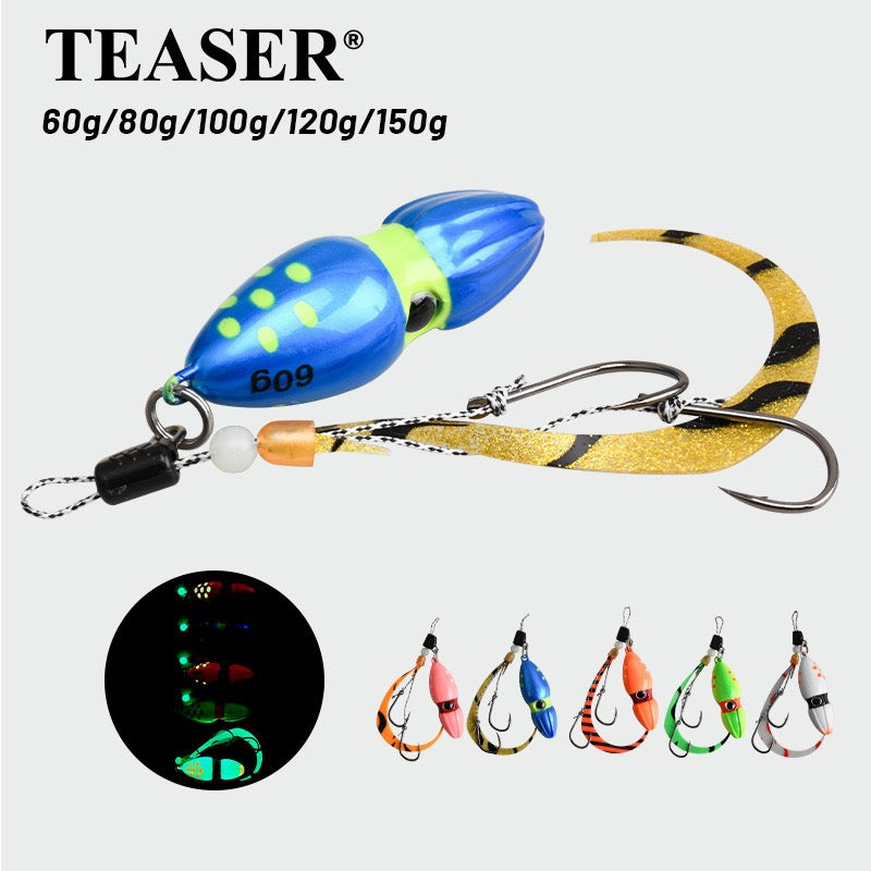 New Wholesale/Retail 60g 80g 100g 120g 150g  Luminous Crack Colors Saltwater Slow Pitch Jigging Lure