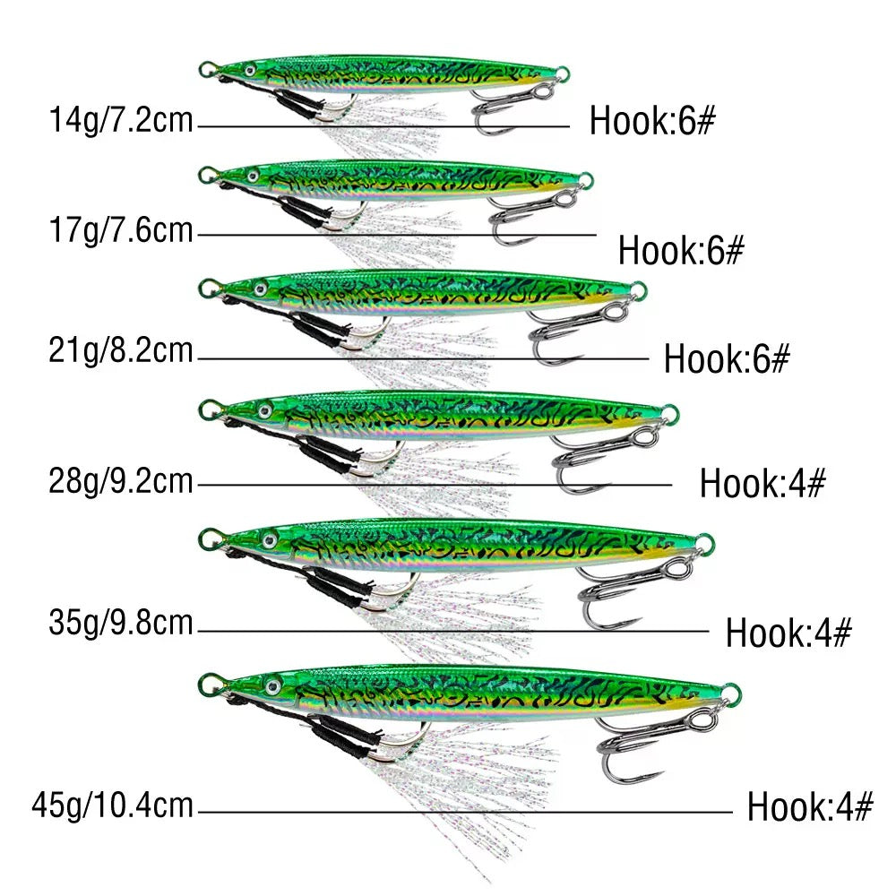 New Wholesale/Retail 14g 17g 21g 28g 35g 45g Luminous Crack Colors Saltwater Slow Pitch Jigging Lure