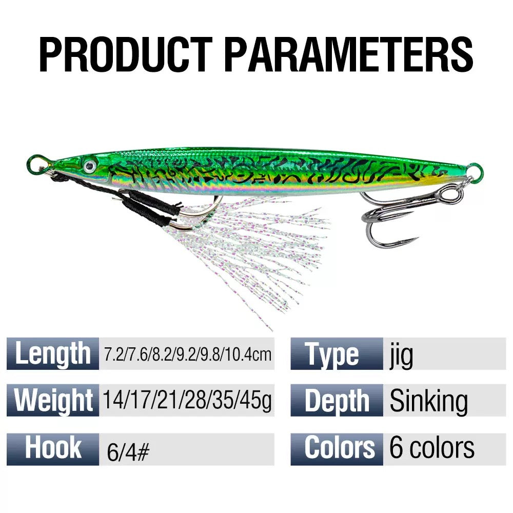 New Wholesale/Retail 14g 17g 21g 28g 35g 45g Luminous Crack Colors Saltwater Slow Pitch Jigging Lure