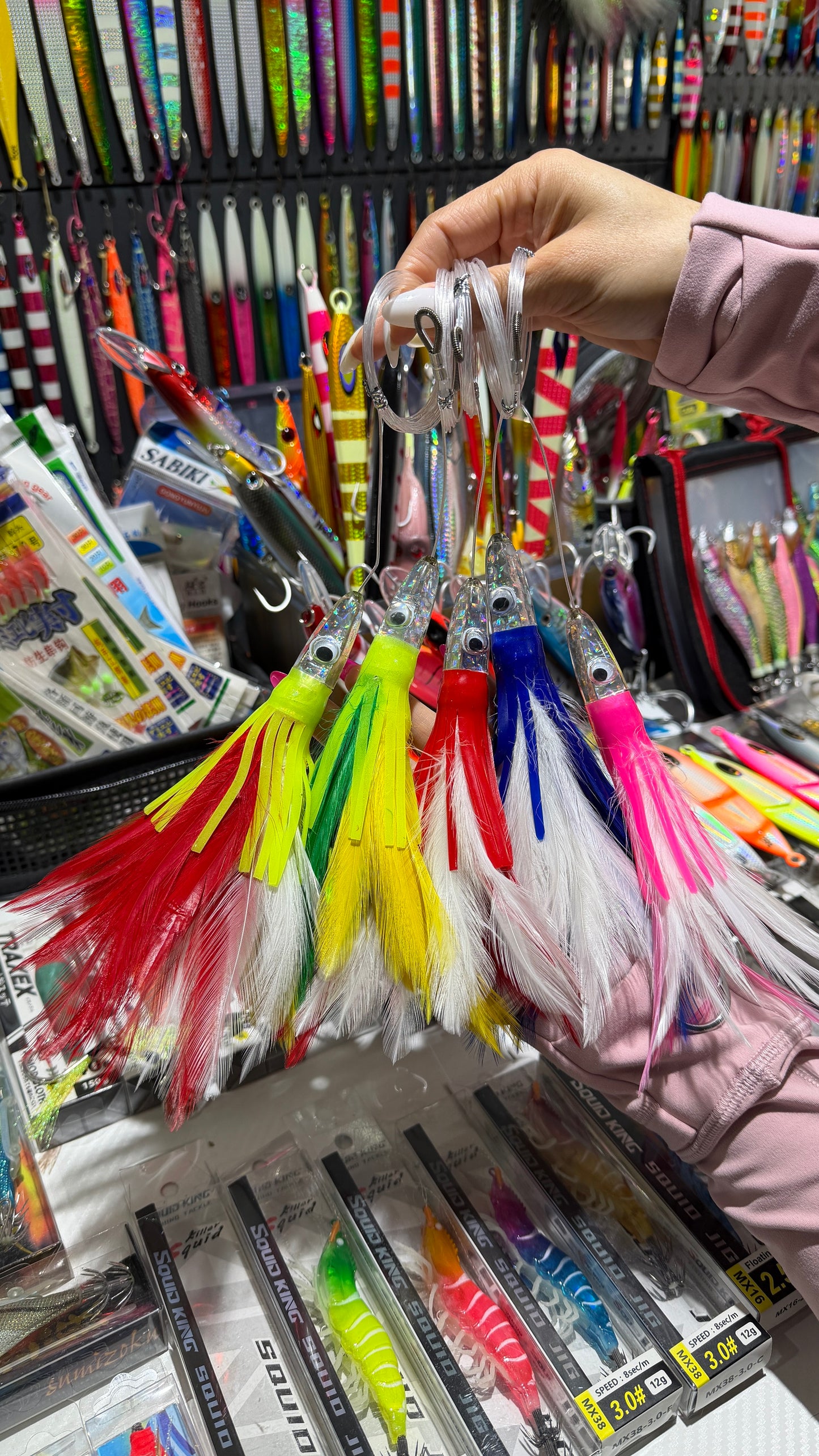 New 160mm/46g Resin Tipped Big Game Trolling Lure Skirted Feather Tail UV Glow in the Dark Resin Head for Tuna Kingfish jigs