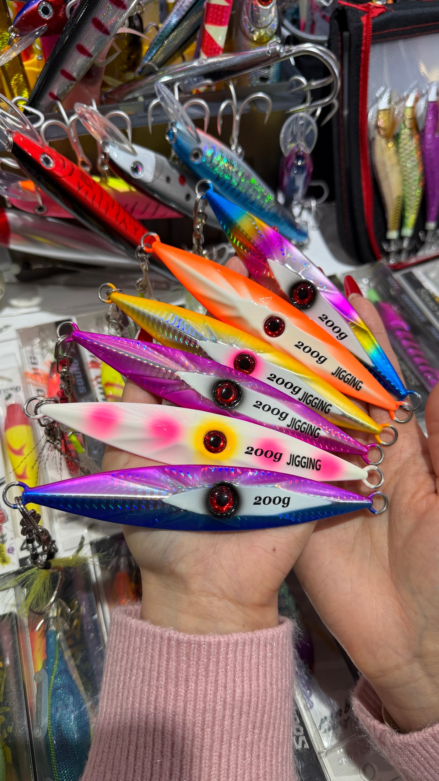 New 100g 300g Luminous Slow Pitch Jigging Lure for Saltwater High Strength Metal Jig for Deep Sea Tuna Snapper & Grouper jigs lure