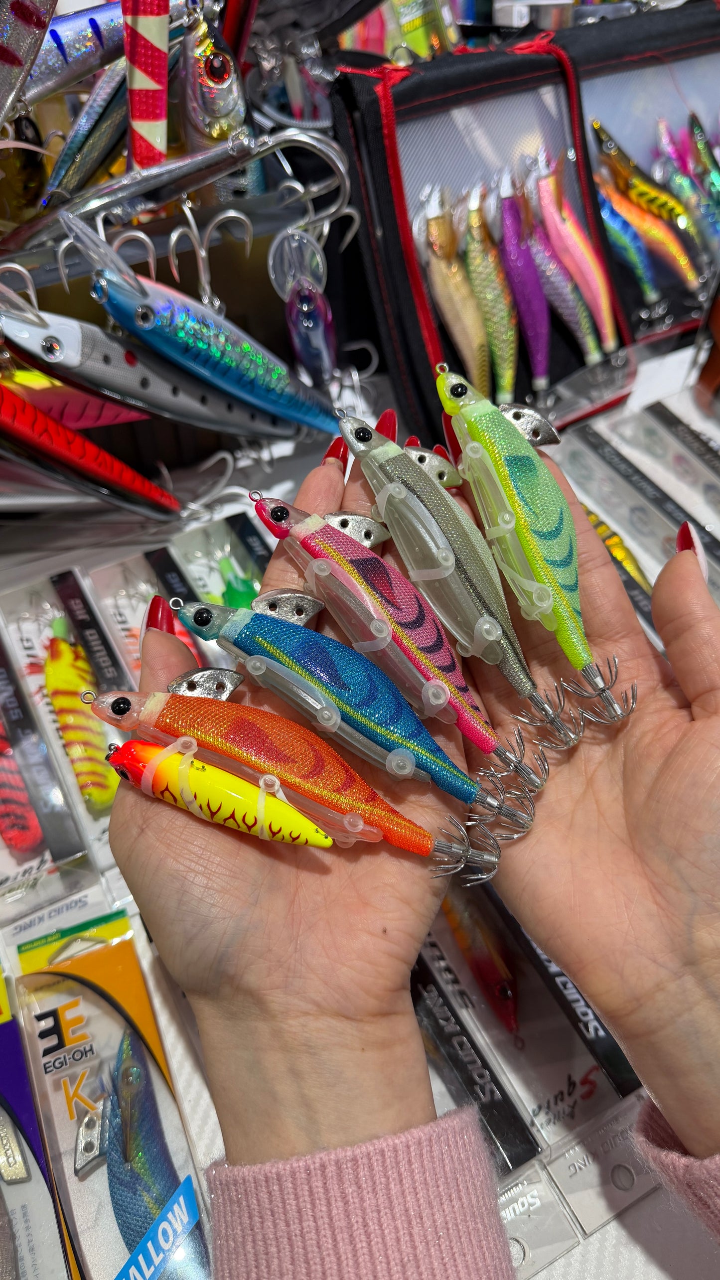 New #3.5/21g Live-Bait Wrap Squid Jig Real Fish Scent Boost EGI Lure, Sharp Hooks for Squid & Cuttlefish Fishing Squid Hook