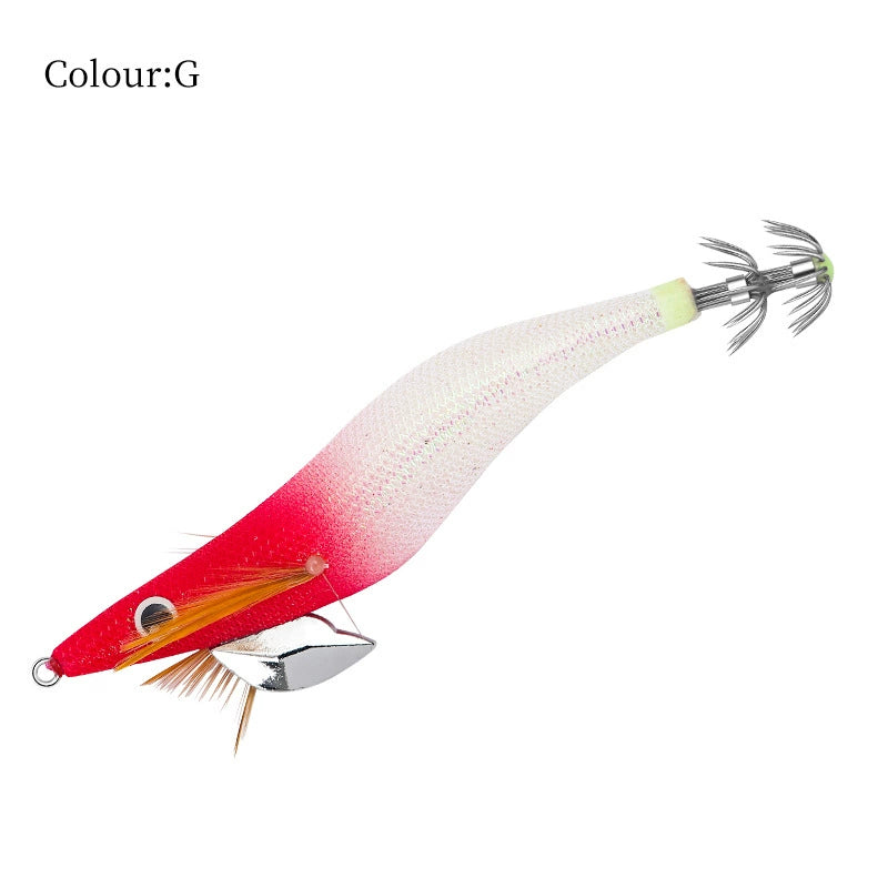 New Squid Hook #2.0/10g #3.0/15g #3.5/19g Rapid inkiSng Artificial Luminous Squid Jigging Bait Wood Shrimp Hooks for Saltwater Tackle Fishing Lure