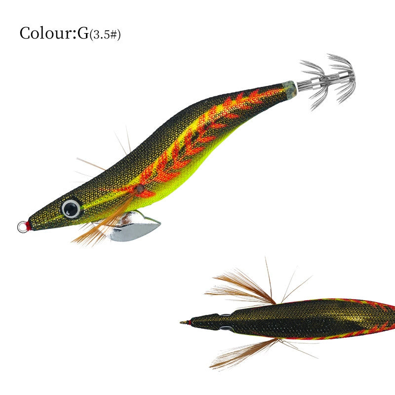 New Squid Hook #2.0/10g #3.0/15g #3.5/19g Rapid inkiSng Artificial Luminous Squid Jigging Bait Wood Shrimp Hooks for Saltwater Tackle Fishing Lure