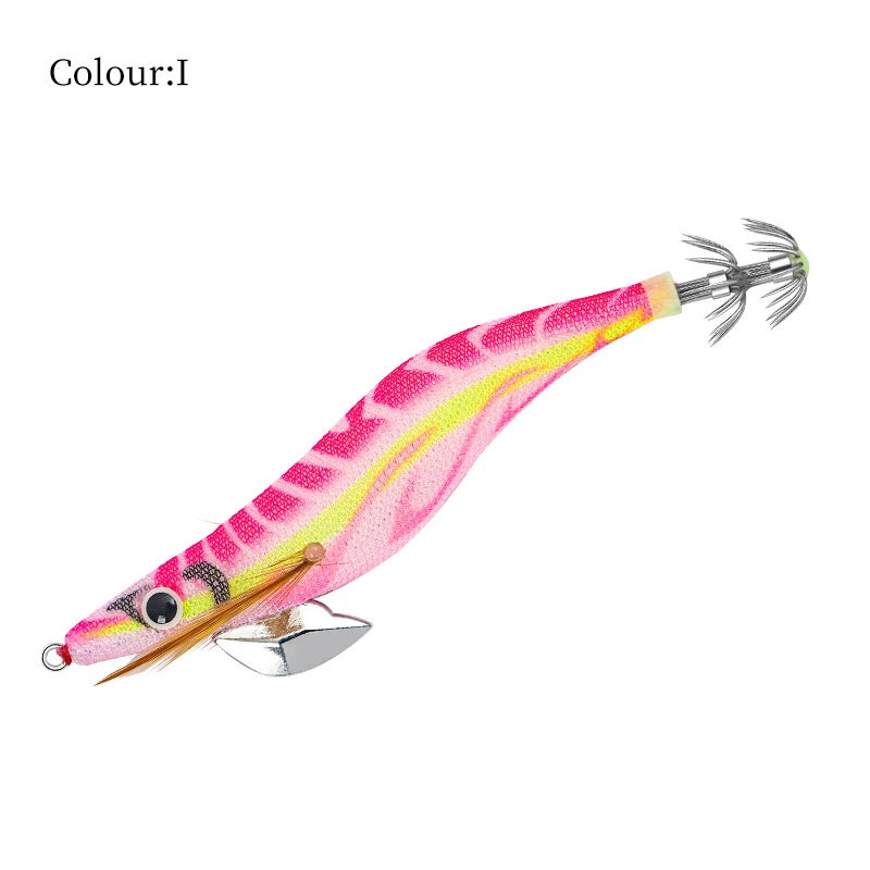 New Squid Hook #2.0/10g #3.0/15g #3.5/19g Rapid inkiSng Artificial Luminous Squid Jigging Bait Wood Shrimp Hooks for Saltwater Tackle Fishing Lure