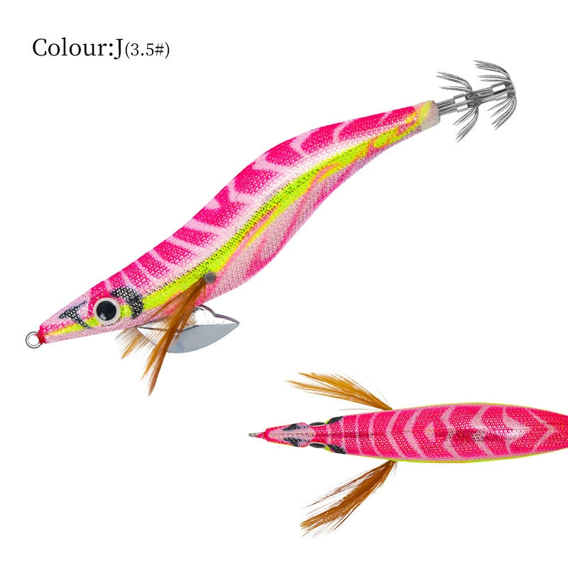 New Squid Hook #2.0/10g #3.0/15g #3.5/19g Rapid inkiSng Artificial Luminous Squid Jigging Bait Wood Shrimp Hooks for Saltwater Tackle Fishing Lure