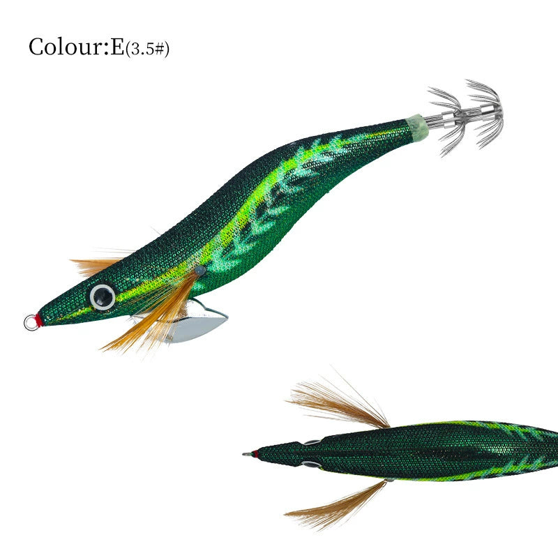 New Squid Hook #2.0/10g #3.0/15g #3.5/19g Rapid inkiSng Artificial Luminous Squid Jigging Bait Wood Shrimp Hooks for Saltwater Tackle Fishing Lure